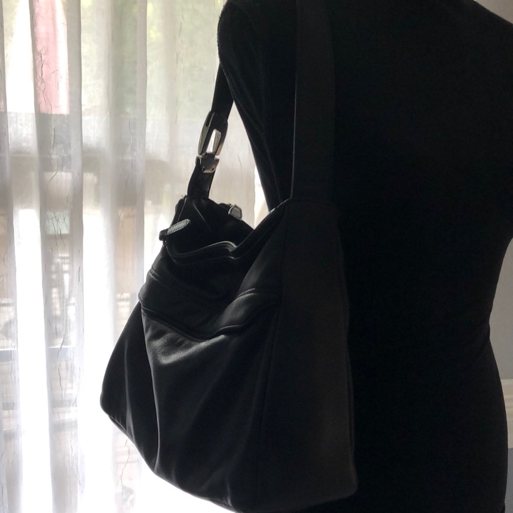 Black leather purse
